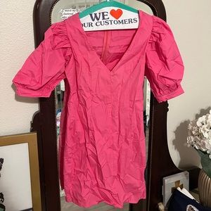 Pink Forever 21 Puff Sleeve Dress